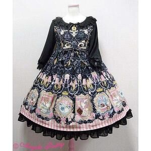 Angelic Pretty Wonder Gallery Black OP + KC Set Lolita Dress